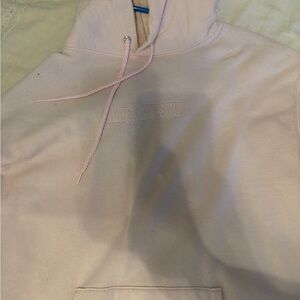 Pink Hoodie with Embroidered Message